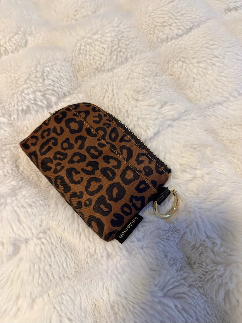 lululemon athletica Brown Leopard Keyring Zip Wallet